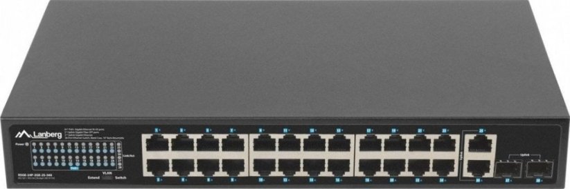 Lanberg Switch 24x1GB POE+ 2xGB 2xSFP rack 19'' gigabit ethernet 360W