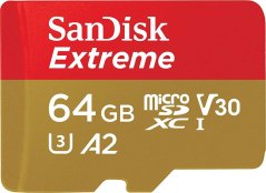 SanDisk Extreme MicroSDXC 64 GB Class 10 UHS-I/U3 A2 V30 (SDSQXAH-064G-GN6MA)