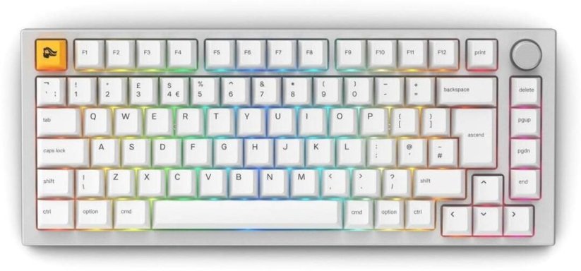 Glorious GMMK Pro mechaniczna klawiatura, 75% - Pre-built, ISO UK-Layout - Biela (GLO-GMMK-P75-FOX-ISO-W-UK)