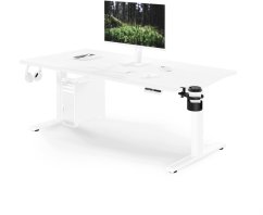 Jan Nowak Elektryczne z regulacją wysokości ergonomiczne biele,1600x800 mm: ARIA (5907367517347)
