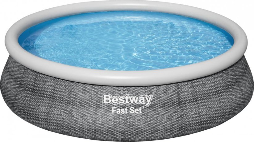 Bestway Bestway 57372 Bazén rozporowy Fast Set z pompą filtracyjną Sivý 4.57m x 1.07m