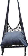 Saska Garden HAMAK AŻUROWY FOTEL WISZĄCY 60x60x120CM Z PODUSZKĄ tmavo Sivý