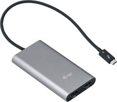 I-TEC USB-C - HDMI x2 strieborný  (TB3DUAL4KHDMI)
