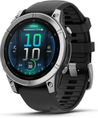Garmin Fenix E - 47mm, AMOLED, Stainless Steel/Graphite, Black band