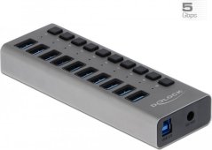 Delock DELOCK Externer SuperSpeed USB Hub mit 10 Ports + Schalter