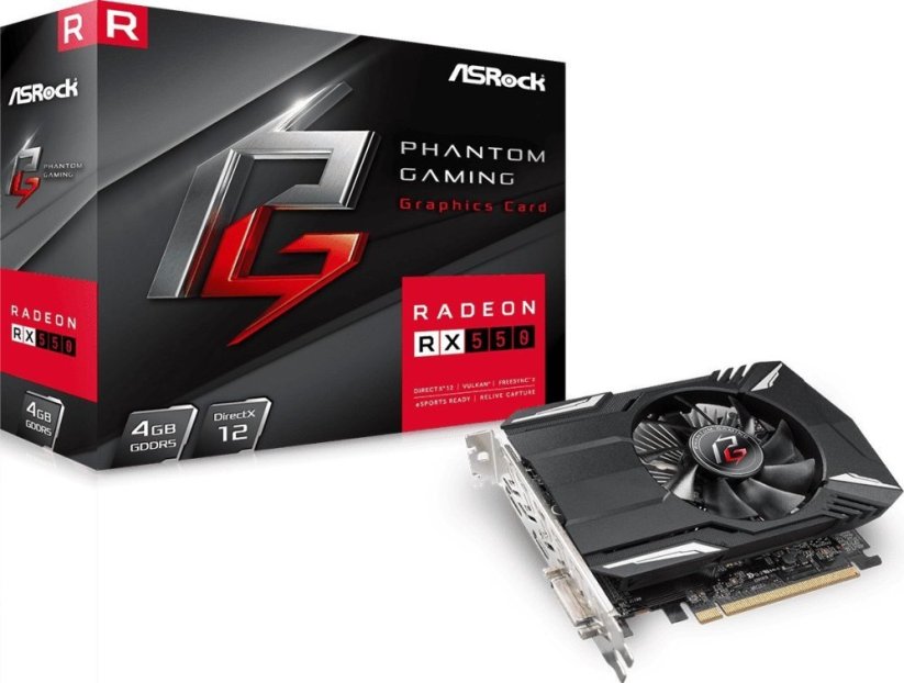 ASRock Radeon RX 550 Phantom Gaming 4GB GDDR5 (PHANTOM G R RX550 4G)
