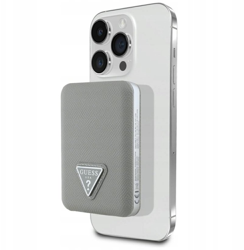 Guess Grained Triangle MagSafe 5000 mAh Béžový (GUPB5FPGTSPSE)