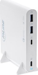 Manhattan InLine® USB Netzteil, GaN Ladegerät, 4-Port, 2x USB-C + 2x USB-A, 120W, weiß
