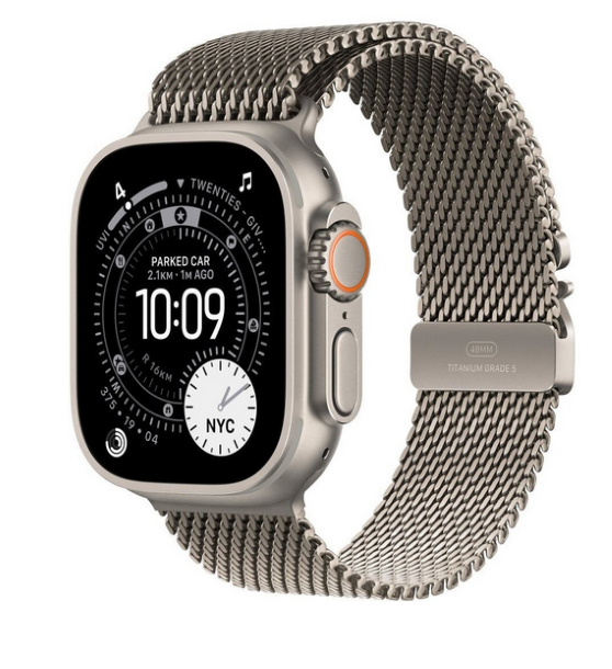 Apple Watch Ultra 3 GPS + Cellular 49mm Prírodný titán s prírodným titánovým milánským ťahom - S