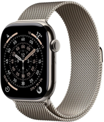Apple Watch 11 GPS + Cellular 42mm Natural Titanium Milanese Loop Grey