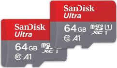 SanDisk Ultra MicroSDXC 64 GB + 64 GB Class 10 UHS-I/U1 A1  (SDSQUAB-064G-GN6MT)