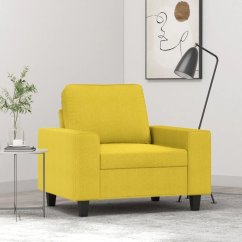 vidaXL vidaXL Fotel, jasnoŽltý, 60 cm, obity tkaniną