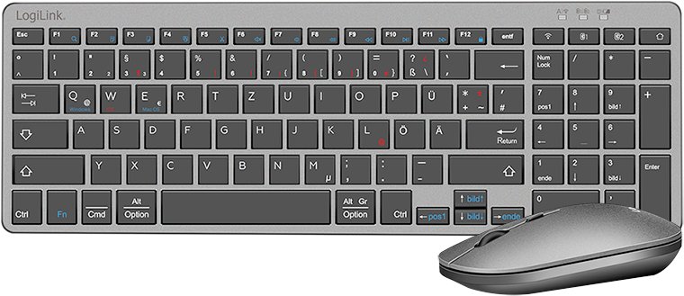 LogiLink Keyboard 2.4G & BT Combo set, grey (ID0215)