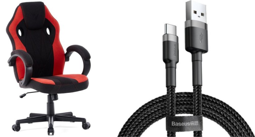 SENSE7 Prism materiałowy czarno-czerwony + kabel usb