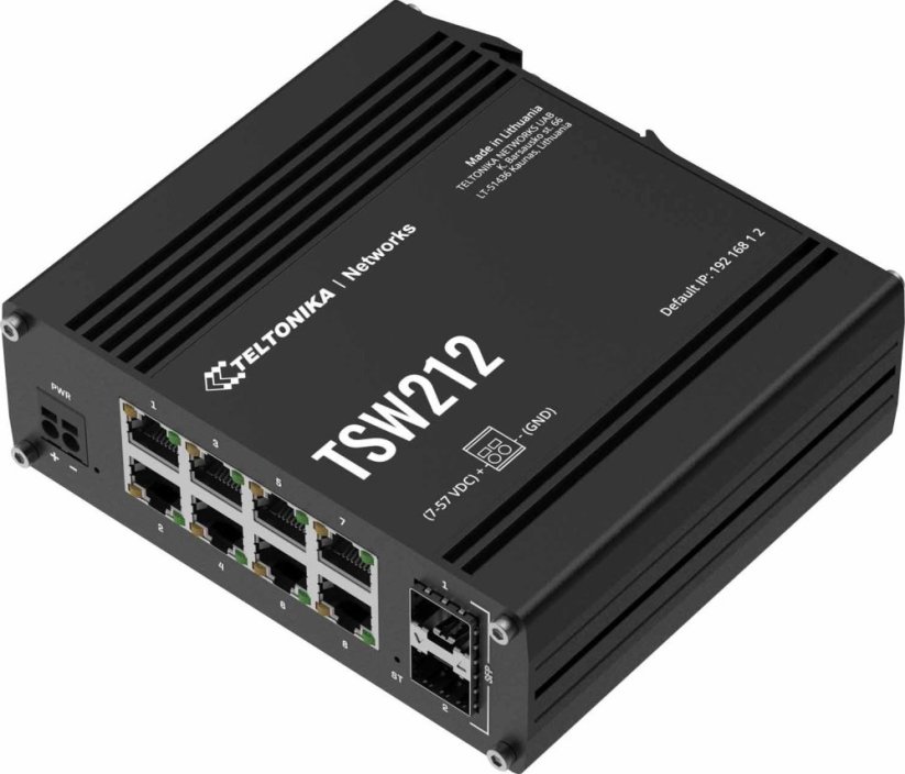 Teltonika Przełšcznik zarzšdzalny przemysłowy TSW212 2xSFP 8xGbE L2/L3