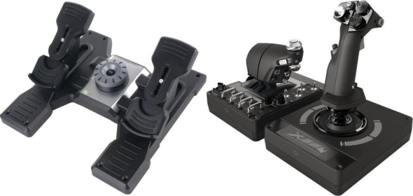 Logitech G Saitek PRO Flight Rudder Pedals USB (945-000005) + G X56 Hotas (945-000059)