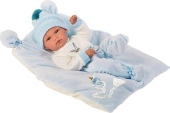 Llorens Bábika bobas Bimba na błękitnej poduszce 35cm (63555)