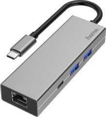 Hama 1x RJ-45 1x USB-C PD  + 2x USB-A 3.2 Gen1 (002001080000)