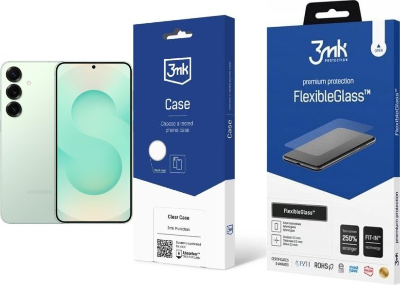Samsung Galaxy S25+ 5G 12/512GB Miętowy (SM-S936BLG) + Etui Clear Case + FlexibleGlass