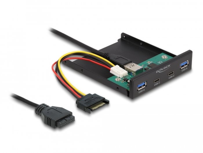 Delock 8.89cm 3.5 cala USB 3.2 Gen 1 Front Panel 2 x USB Type-C + 2 x USB typ A (64155)