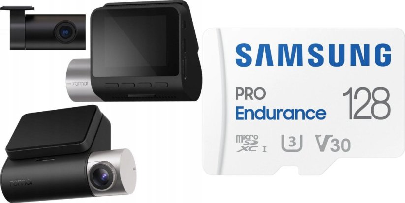 70mai Wideorejestrator 70mai A510 + kamera tylna RC11 + Karta Samsung PRO Endurance 2022 MicroSDXC 128 GB Class