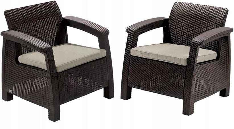 Keter Garden chairs Corfu Duo Set brown (8711245158303)