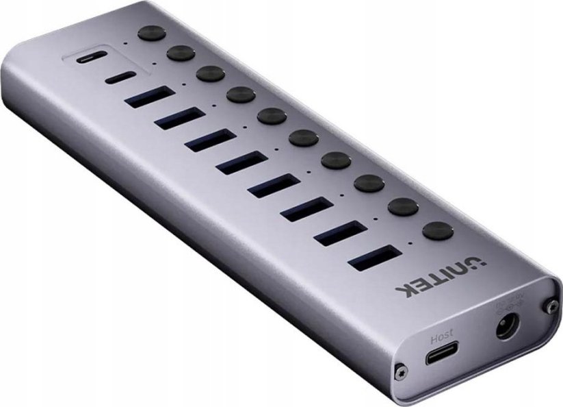 Unitek Hub USB C/USB A 10w1 5Gbps z włącznikami portów