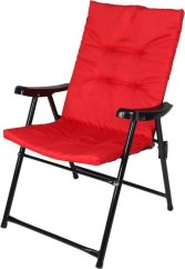 Saska Garden kreslo OGRODOWE SKŁADANE 59X66X45/90CM Z PODUSZKĄ Červené
