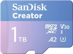 SanDisk Creator MicroSDXC 1 TB Class 10 UHS-I/U3 A2 V30 (SDSQXAV-1T00-GN6MS)
