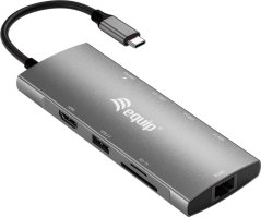 Equip Dock USB-C->HDMI,Gigabit LAN,USB3.0,100WPD,SD/TF 0,25m