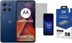 Motorola Moto G15 8/128GB Granatowy  (PB6E0062PL) + FlexibleGlass