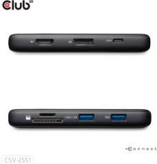 Club 3D CLUB3D CSV-2551 huby i koncentratory USB Type-C