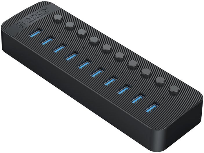 Orico Aktywny hub 10xUSB-A 5Gbps BC 1.2 48W Čierny