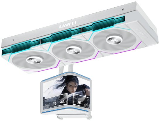 Lian Li HydroShift II OLED Curved 360 UNI FAN TL AiO Water Cooling, 360 mm, OLED Display, TL-FLEX Fans - White (WASE-1046)