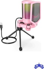 Fifine Fifine Technology FIFINE A6VP RGB Rožinė Kondensatorinio Mikrofono Komplektas (Rožinis)