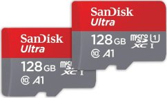 SanDisk Ultra MicroSDXC 128 GB + 128 GB Class 10 UHS-I/U1 A1  (SDSQUAB-128G-GN6MT)