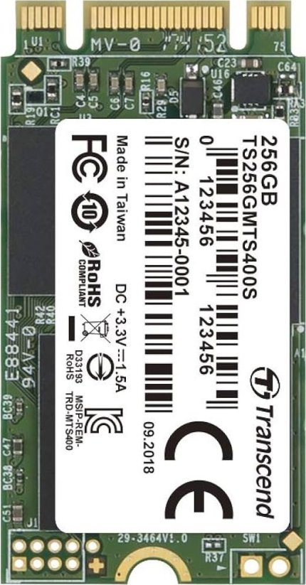Transcend MTE400S 256GB M.2 2242 PCI-E x4 Gen3 NVMe (TS256GMTE400S)