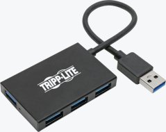 Eaton 4-portowy, smukły, przenony koncentrator USB-A USB 3.2 Gen 1 Obudowa aluminiowa U360-004-4A-AL