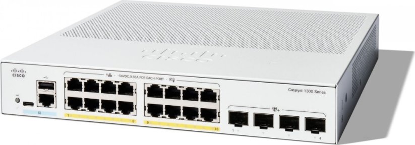 Cisco Catalyst 1300 16-Port Switch / PoE+ with 120W power budget / 4 x 10G SFP+ Uplinks