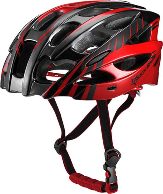 RockBros prilba bicyklová nastaviteľná + Okuliare Rockbros WT027-S (Červený)