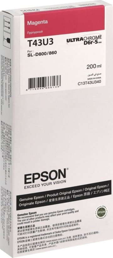 Epson Epson Tintenpatrone magenta T 43U 200 ml            T 43U34N
