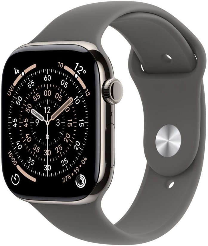 Apple Watch 11 GPS + Cellular 42mm Natural Titanium Sport Band S/M Grafitový  (MF8M4ZR/A)