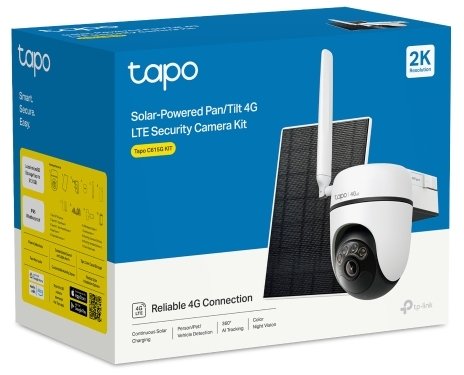 TP-Link Tapo C615G KIT zewnętrzna 4G LTE kamera, panel słoneczny (3MP, 2K, 1296p, IR, 4G LTE, micro SD card, IP65)