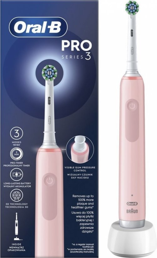 Oral-B Pro 3 Pink Cross Action Ružový