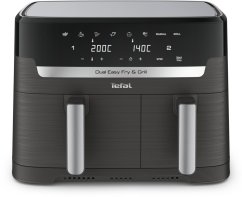 Tefal double hot air fryer Dual Easy Fry ' Grill (black, 2,700 watts, 2 baskets 5.2 liters + 3.1 liters)