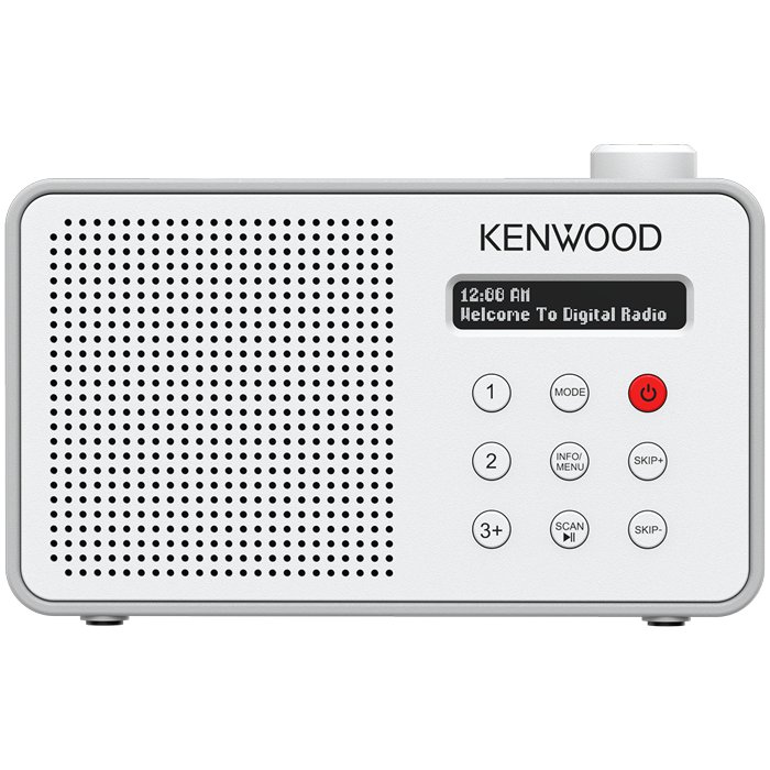 JVC Kenwood CR-M25DAB Portable DAB Plus Radio – Automatic Safety Alert – White and Silver