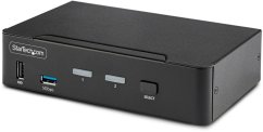 StarTech StarTech.com 2-Port DisplayPort KVM Switch, 8K 60Hz / 4K 144Hz, Single Display, DP 1.4, 2x USB 3.0 Ports, 4x USB 2.0 HID Ports, Push-Button & Hotkey Switching, TAA Compliant - OS Independent, Metal Housing (D86A2-2-PORT-8K-KVM) - KVM-/Audio-/USB-Swit