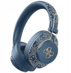 Guess Słuchawki nauszne Guess Bluetooth ENC    Metal 4G Logo Modrý