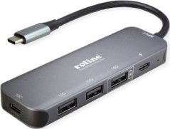 Roline Hub ROLINE USB 3.2 Gen 2, 4-kierunkowy, kabel połączeniowy typu C