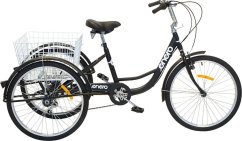 Enero Bicykel 3-kolesový 24" rehabilitačný 6-rýchlostný Čierny